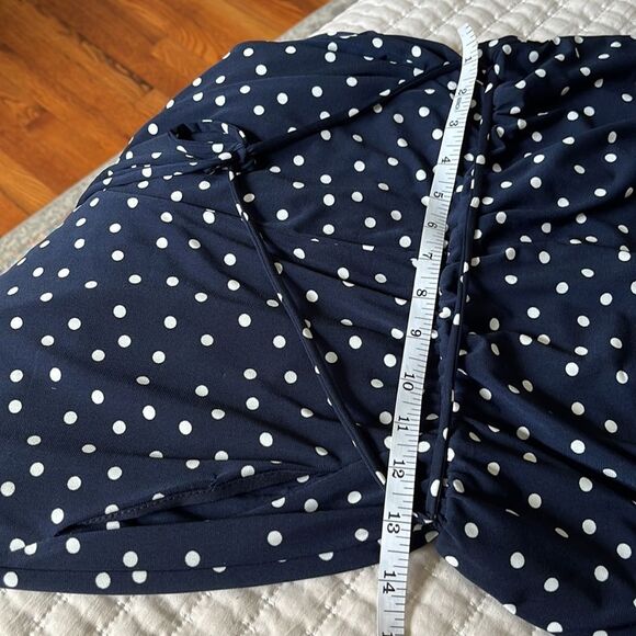 London Times Jumpsuit Womens Size 4‎ Cropped Navy White Polka Dot Halter - Picture 7 of 8